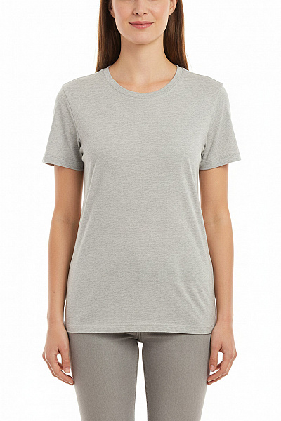 Hugo Boss Dámské Basic Tričko S Krátkým Rukávem šedé Jednobarevné Slim Fit Velikost L