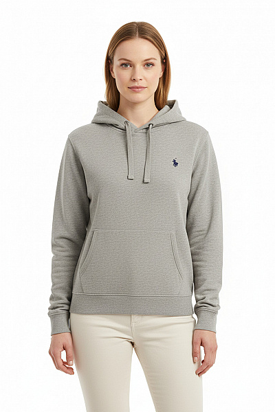 U.S.POLO ASSN. Dámská Bavlněná šedá Mikina S Kapucí Klokaní Kapsou Streetwear Vel. L