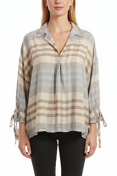 IMPERIAL Dámská Halenka S Krátkým Rukávem Pruhovaná Volná Velikost M