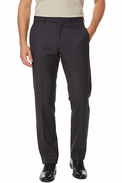 LAWRENCE GREY Pánské Tmavé Oblekové Kalhoty Rovné S Kapsami Business Vel. 102