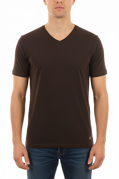 Camel Active Pánské Sportovní Tričko S Krátkým Rukávem A V Výstřihem Hnědé Vel. S
