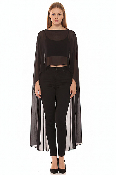 Dámské Bolerko Průhledné černé Velikost M