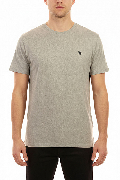 U.S.POLO ASSN. Pánské Tričko Basic šedé S Krátkým Rukávem A Výšivkou Velikost Xl