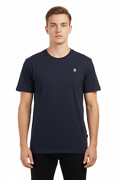 G-Star Pánské Tmavě Modré Tričko S Krátkým Rukávem A Kulatým Výstřihem Velikost Xl