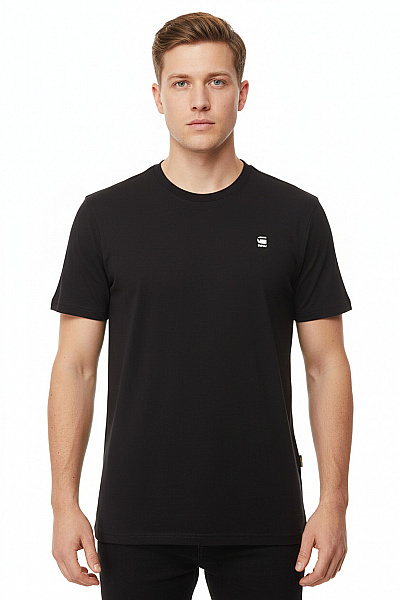 G-Star Pánské Tmavě Hnědé Tričko S Krátkým Rukávem A Kulatým Výstřihem Basic Velikost Xl