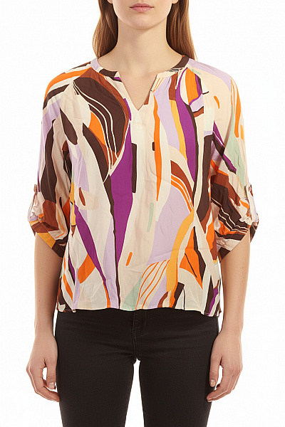 COMMA Dámská Halenka Vzorovaná S 3/4 Rukávem Vel. 42