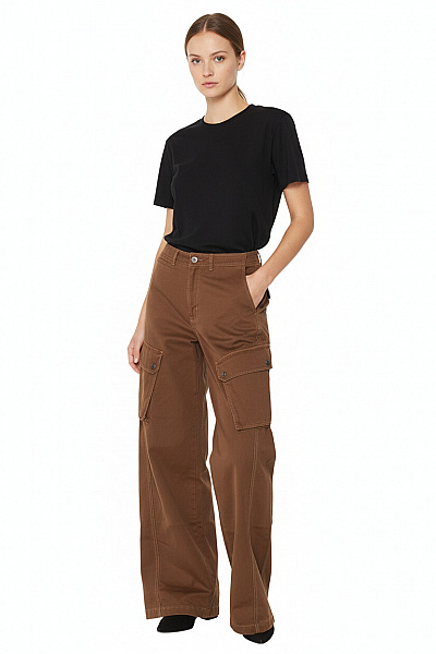 Dámské Kalhoty Kapsáče Hnědé Weekday Vel. 42