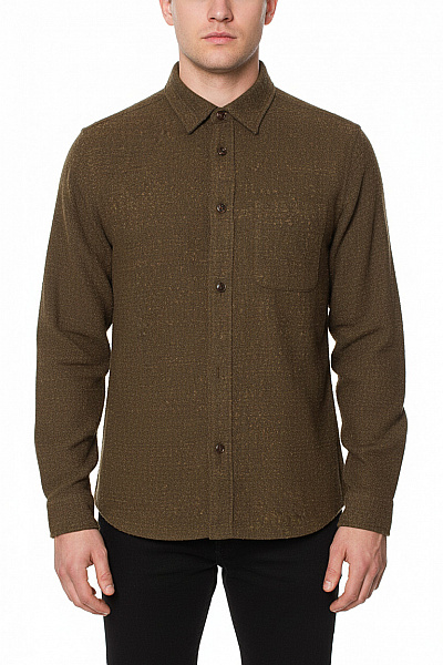 LES DEUX Pánská Košile Jednobarevná Zelená Vel. L