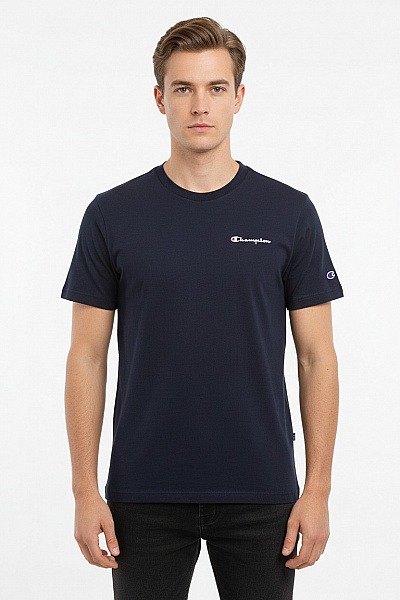 Champion Pánské Tričko S Krátkým Rukávem A Výšivkou Modré Velikost M/L
