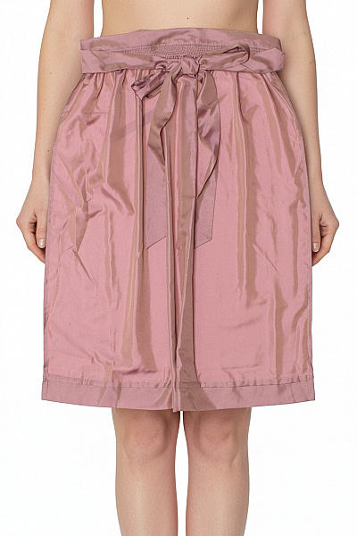 Dámská Růžová Maxi Sukně S Mašlí A Vysokým Pasem Vel. 46