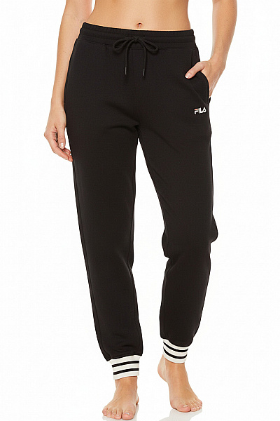 FILA Dámské černé Tepláky S Pruhovanými Lemy Na Nohavicích Vel. M