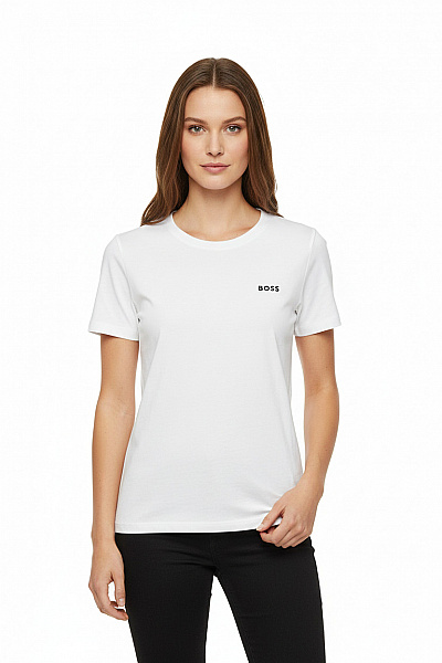 Hugo Boss Dámské Bílé Tričko S Krátkým Rukávem A Nápisem Basic Vel. M