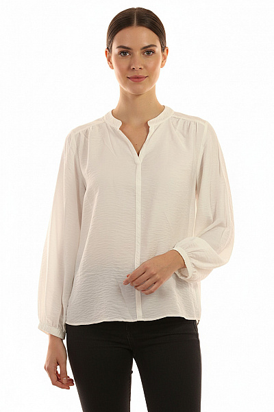 S.OLIVER Dámská Viskózová Bílá Halenka S Dlouhým Rukávem Volná Elegantní Velikost 42