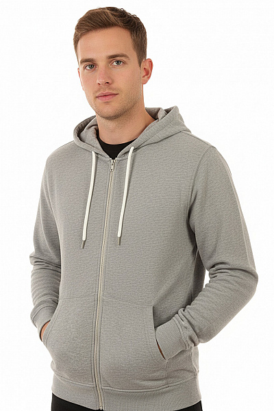 Seidensticker Pánská šedá Mikina S Kapucí A Zipem Velikost L