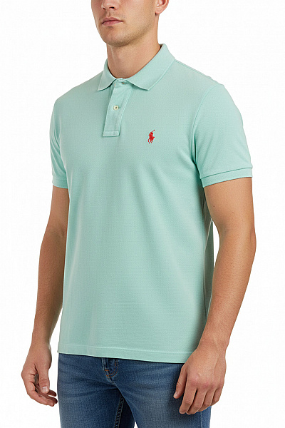 Ralph Lauren Bavlněné Světle Zelené Polo Tričko S Krátkým Rukávem A Výšivkou Vel. M