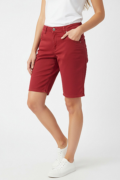GERRY WEBER Dámské červené Kraťasy Volnočasové Ležérní S Kapsami Velikost 40