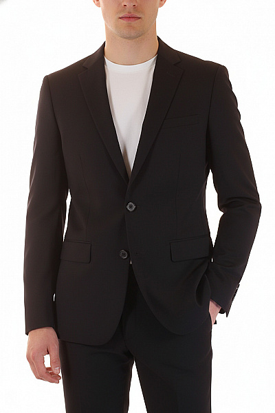 HARRY BROWN Vlněné černé Společenské Sako Elegantní Vypasované Jednořadé Moderní Vel. 36