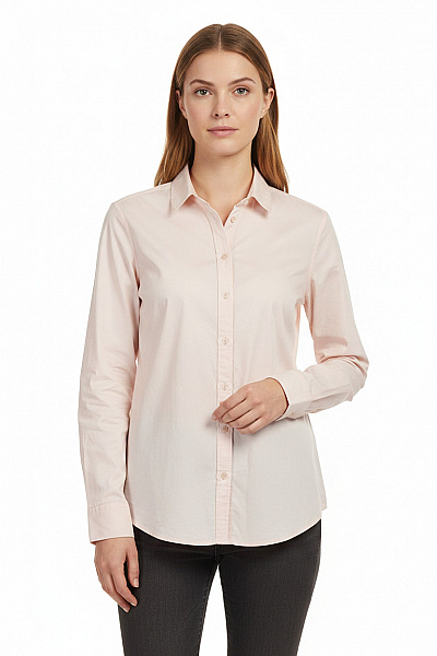 Dámská Bavlněná Košile S Dlouhým Rukávem Růžová Vel. S