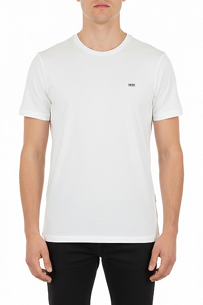 DIESEL Pánské Bavlněné Bílé Tričko S Krátkým Rukávem Basic S Nápisem Vel. M
