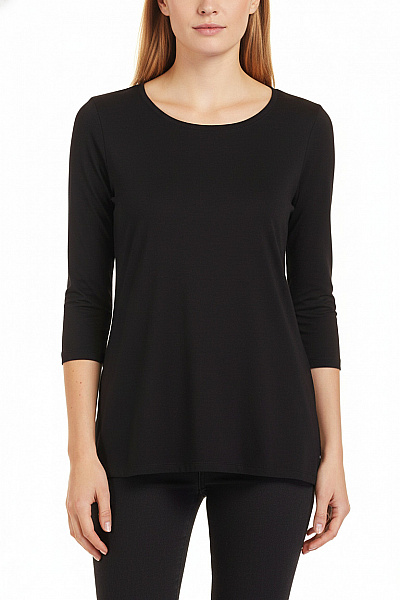 LAWRENCE GREY Dámské Viskózové Tričko černé S Dlouhým Rukávem Basic Velikost L