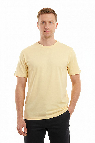 Hugo Boss Pánské Tričko žluté Basic S Krátkým Rukávem A Kulatým Výstřihem Vel. M