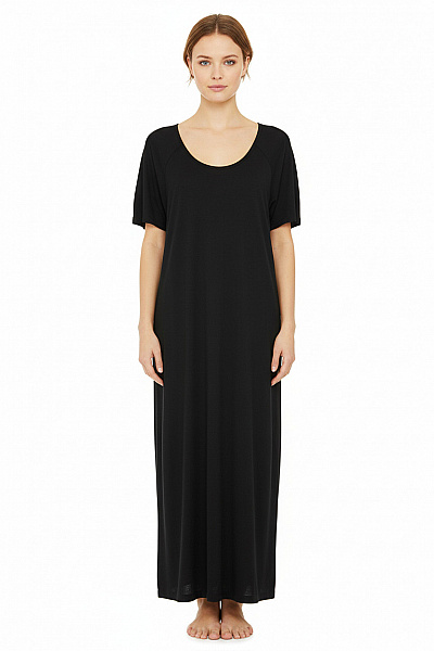 COTTON CANDY Dámské Bavlněné Dlouhé šaty Tričkové černé Volnočasové Vel. Xs