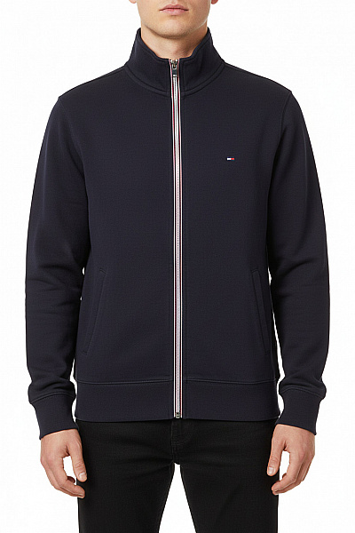 TOMMY HILFIGER Pánská Bavlněná Tmavě Modrá Mikina Na Zip Se Stojáčkem Velikost M