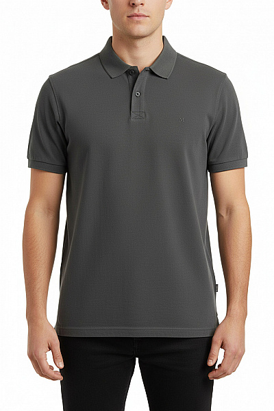 MAERZ Pánské Bavlněné Tričko S Límečkem A Krátkým Rukávem Jednobarevné Basic Polo Velikost 50