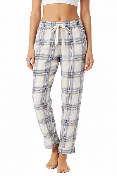 Dámské Kostkované Pyžamové Kalhoty S Mašlí Vel. S