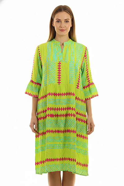 Miss Goodlife Zelené Neonové Tunikové šaty S Potiskem Pro Volný čas Vel. L