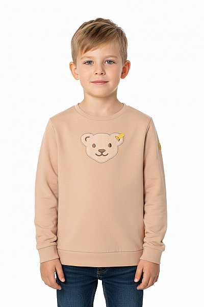 Steiff Dětská Dívčí Chlapecká Mikina Béžová S Medvídkem Výšivka Dlouhý Rukáv Velikost 122