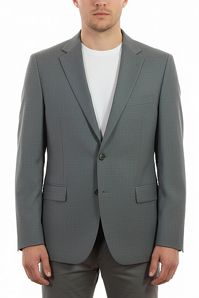 WILVORST Pánské Společenské Sako šedé Strukturované Jednořadé Elegantní Velikost XXL