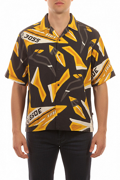 Hugo Boss Pánská Košile Krátký Rukáv Letní Vzorovaná 3055 Ležérní Street Velikost L