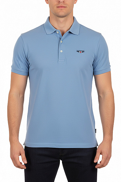 Galvanni Bavlněné Modré Polo Tričko S Krátkým Rukávem A Výšivkou Vel. M