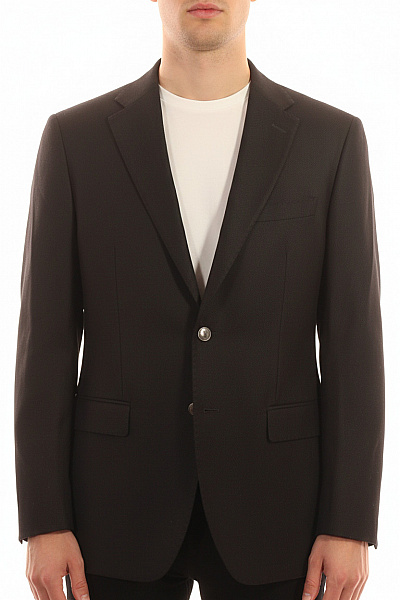 Hugo Boss Vlněné černé Sako Volnočasové Elegantní Dvouřadé Knoflíky Na Běžné Nošení Vel. 52