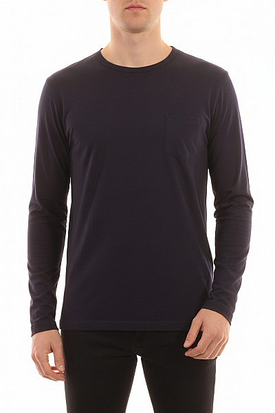Mey Pánské Tričko Dlouhý Rukáv Jednobarevné Basic S Kapsou Tmavě Modré Vel. 52