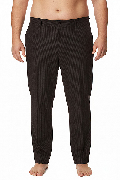 D&G Pánské Tmavé Pruhované Společenské Oblekové Kalhoty Rovné Vel. 58