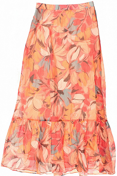 S.OLIVER Dámská Dlouhá Maxi Sukně Letní Volná Průsvitná Květinová S Volány Vel. 36