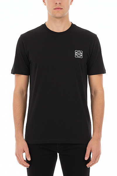 LOEWE Pánské Tričko černé S Krátkým Rukávem A Výšivkou Basic Vel. L