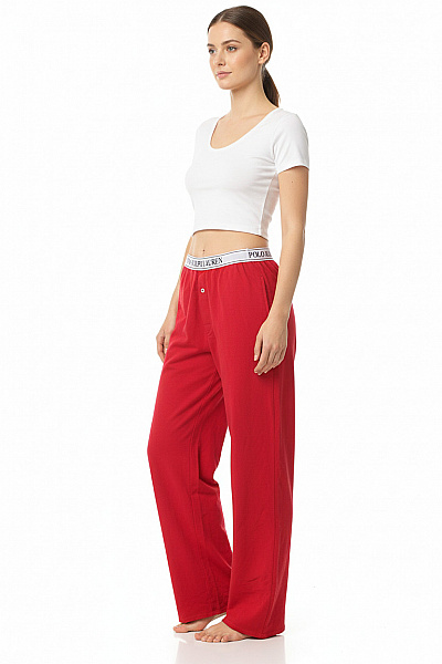 Ralph Lauren Dámské červené Volné Pyžamové Kalhoty Vel. XS