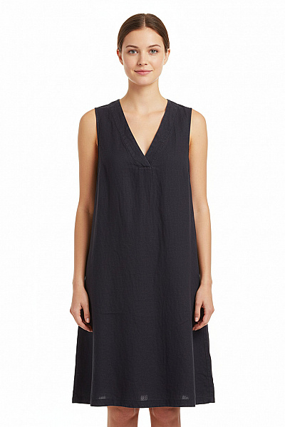 Marc O´Polo Lněné šaty černé Jednoduché Volné Tunikové Letní Denní Vel. 34