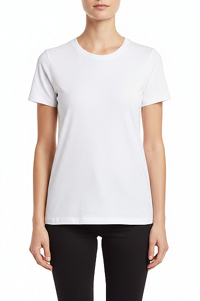 LAWRENCE GREY Dámské Tričko S Krátkým Rukávem Bílé Bavlněné Basic Velikost S