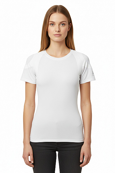 ODLO Dámské Sportovní Tričko S Krátkým Rukávem Bílé Funkční Velikost S