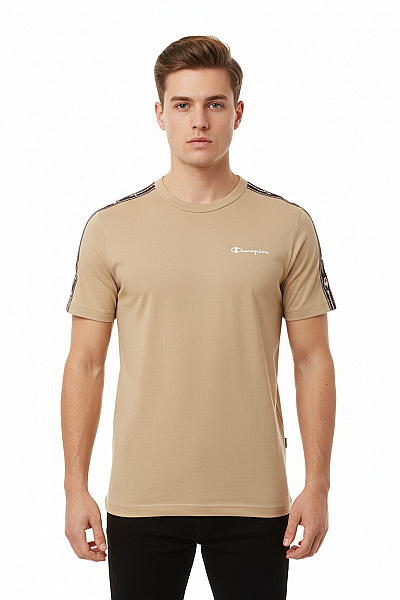 Champion Pánské Béžové Tričko S Krátkým Rukávem A Nápisem Streetwear Vel. S