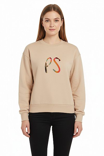 Paul Smith Bavlněná Béžová Mikina Přes Hlavu S Dlouhým Rukávem Streetwear Velikost S