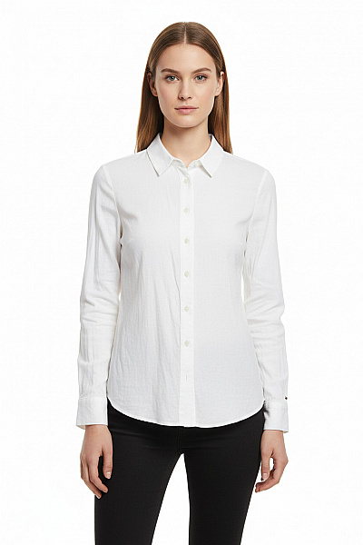 TOMMY HILFIGER Dámská Bílá Košile S Dlouhým Rukávem Elegantní Business Vel. 34