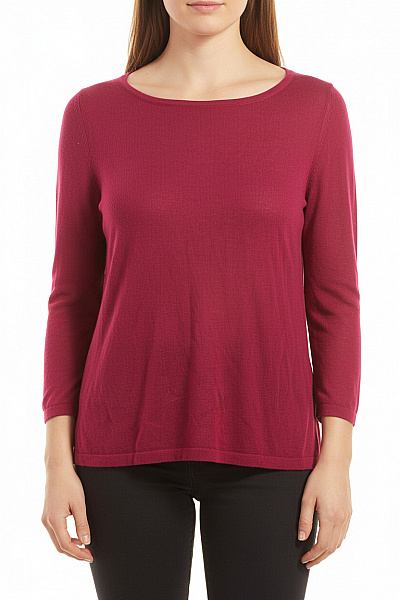 Monsoon Dámská Pletená Halenka Vínová S Dlouhým Rukávem Volná Vel. 44