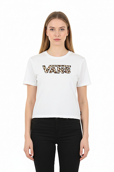 Vans Tričko Dívčí Krátký Rukáv Bílé Leopardí Velikost 10-12