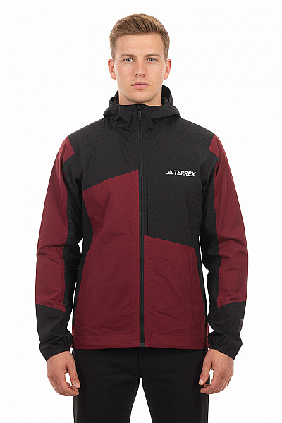 ADIDAS Pánská Sportovní Outdoorová Bunda Terrex Vínová černá Se Zipem Vel. M