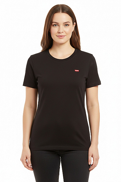 LEVIS Dámské Bavlněné Tričko S Krátkým Rukávem černé Basic S Kulatým Výstřihem Velikost XL